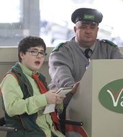 Trollied. Image shows from L to R: Harry (Jack Carroll), Ian (Victor McGuire). Copyright: Roughcut Television