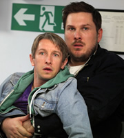 Way To Go. Image shows from L to R: Joey (Ben Heathcote), Cozzo (Marc Wootton). Copyright: BBC