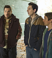 Way To Go. Image shows from L to R: Cozzo (Marc Wootton), Scott (Blake Harrison), Joey (Ben Heathcote). Copyright: BBC