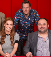 Whose Coat Is That Jacket?. Image shows from L to R: Sophie Evans, Chris Corcoran, Wynne Evans