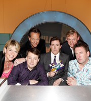 Would I Lie To You?. Image shows from L to R: Fern Britton, David Mitchell, Richard E. Grant, Rob Brydon, Martin Clunes, Lee Mack. Copyright: Zeppotron