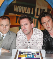 Would I Lie To You?. Image shows from L to R: Jack Dee, Lee Mack, Peter Serafinowicz. Copyright: Zeppotron