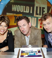 Would I Lie To You?. Image shows from L to R: Kate Silverton, Lee Mack, Hugh Dennis. Copyright: Zeppotron