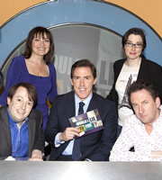 Would I Lie To You?. Image shows from L to R: David Mitchell, Lorraine Kelly, Rob Brydon, Sue Perkins, Lee Mack. Copyright: Zeppotron