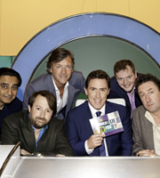 Would I Lie To You?. Image shows from L to R: Sanjeev Bhaskar, David Mitchell, Richard Madeley, Rob Brydon, Miles Jupp, Lee Mack. Copyright: Zeppotron