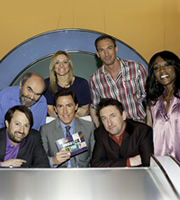 Would I Lie To You?. Image shows from L to R: David Mitchell, Andy Hamilton, Gabby Logan, Rob Brydon, Christian Jessen, Lee Mack, Diane Parish. Copyright: Zeppotron