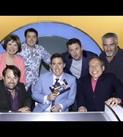 Would I Lie To You?. Image shows from L to R: Joan Bakewell, David Mitchell, Jason Manford, Rob Brydon, Lee Mack, Warwick Davis, Paul Hollywood. Copyright: Zeppotron