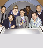 Would I Lie To You?. Image shows from L to R: Jon Richardson, David Mitchell, Sarah Millican, Rob Brydon, David Harewood, Lee Mack, Bob Mortimer. Copyright: Zeppotron