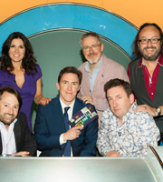 Would I Lie To You?. Image shows from L to R: David Mitchell, Susanna Reid, Rob Brydon, Griff Rhys Jones, Lee Mack, Dave Myers. Copyright: Zeppotron