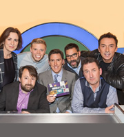 Would I Lie To You?. Image shows from L to R: Kirsty Wark, David Mitchell, Rob Beckett, Rob Brydon, Adam Buxton, Lee Mack, Bruno Tonioli. Copyright: Zeppotron