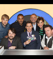 Would I Lie To You?. Image shows from L to R: Kian Egan, David Mitchell, Adil Ray, Rob Brydon, Bob Mortimer, Mel Giedroyc, Lee Mack. Copyright: Zeppotron