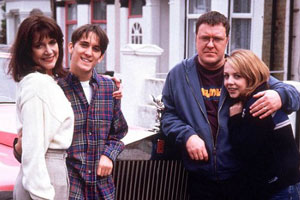 2point4 Children. Image shows from L to R: Bill (Belinda Lang), David (John Pickard), Ben (Gary Olsen), Jenny (Clare Buckfield). Copyright: BBC