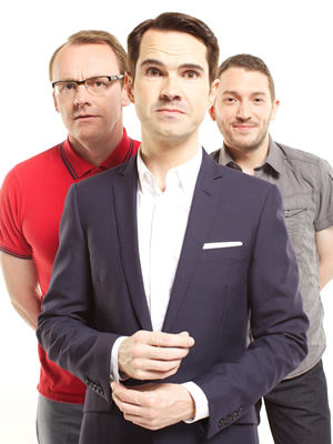 8 Out Of 10 Cats. Image shows from L to R: Sean Lock, Jimmy Carr, Jon Richardson. Copyright: Zeppotron