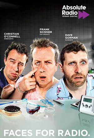 Faces For Radio. Image shows from L to R: Christian O'Connell, Frank Skinner, Dave Gorman