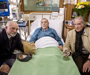 Albert's Memorial. Image shows from L to R: Harry (David Jason), Albert (Michael Jayston), Frank (David Warner). Copyright: Granada Productions