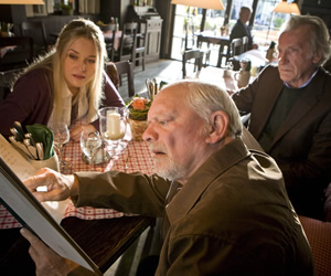 Albert's Memorial. Image shows from L to R: Vicky (Judith Hoersch), Harry (David Jason), Frank (David Warner). Copyright: Granada Productions