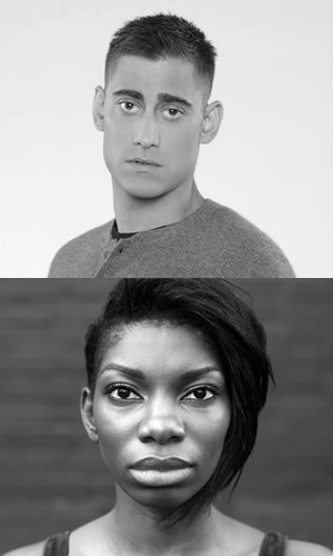 Image shows from L to R: Michael Socha, Michaela Coel