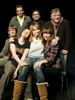 The Alternative Comedy Experience. Image shows from L to R: David Kay, Henning Wehn, Josie Long, Paul Sinha, Isy Suttie, Bridget Christie, Stewart Lee. Copyright: Comedy Central