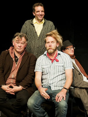 The Alternative Comedy Experience. Image shows from L to R: Stewart Lee, Henning Wehn, Tony Law, Simon Munnery. Copyright: Comedy Central