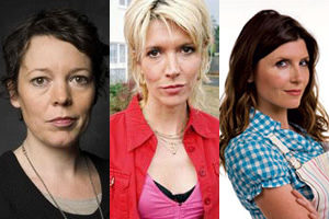 Image shows from L to R: Olivia Colman, Julia Davis, Sharon Horgan