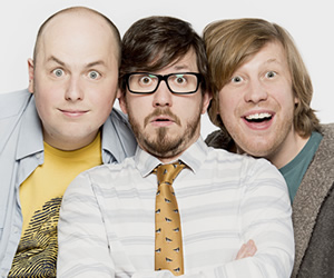 Badults. Image shows from L to R: Ben (Ben Clark), Matthew (Matthew Crosby), Tom (Tom Parry). Copyright: The Comedy Unit