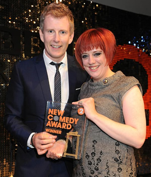 BBC New Comedy Award. Image shows from L to R: Patrick Kielty, Angela Barnes. Copyright: BBC