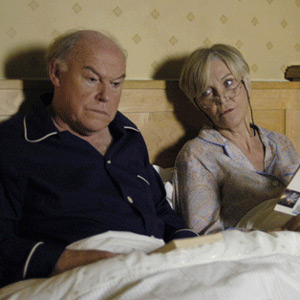 Bedtime. Image shows from L to R: Andrew Oldfield (Timothy West), Alice Oldfield (Sheila Hancock). Copyright: Hat Trick Productions