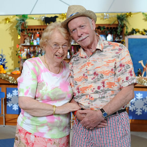 Benidorm. Image shows from L to R: Noreen Maltby (Elsie Kelly), Clive (Brian Murphy). Copyright: Tiger Aspect Productions