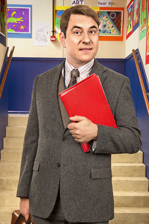 Big School. Mr Church (David Walliams). Copyright: BBC / King Bert Productions