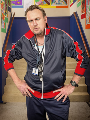 Big School. Mr Gunn (Philip Glenister). Copyright: BBC / King Bert Productions