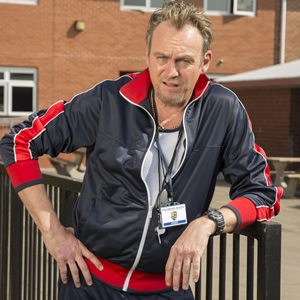 Big School. Mr Gunn (Philip Glenister). Copyright: BBC / King Bert Productions