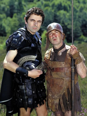 Blackadder. Image shows from L to R: Lord Edmund Blackadder V (Rowan Atkinson), Baldrick (Tony Robinson). Copyright: BBC / Tiger Aspect Productions