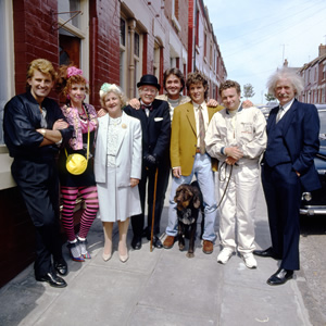 Bread. Image shows from L to R: Joey Boswell (Graham Bickley), Aveline Boswell (Melanie Hill), Nellie Boswell (Jean Boht), Grandad (Kenneth Waller), Shifty (Bryan Murray), Adrian Boswell (Jonathon Morris), Billy Boswell (Nick Conway), Freddie Boswell (Ronald Forfar)