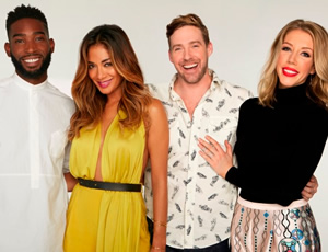 Bring The Noise. Image shows from L to R: Tinie, Nicole Scherzinger, Ricky Wilson, Katherine Ryan. Copyright: Twenty Six 03