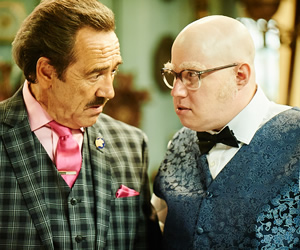 Bull. Image shows from L to R: Rupert Bull (Robert Lindsay), Mr Richards (Matt Lucas). Copyright: John Stanley Productions