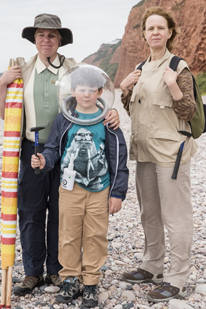 Camping. Image shows from L to R: Robin (Steve Pemberton), Archie (Oaklee Pendergast), Fiona (Vicki Pepperdine). Copyright: Baby Cow Productions