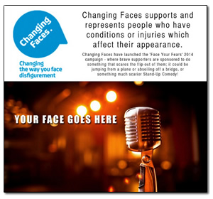 Poster for the Changing Faces charity gig