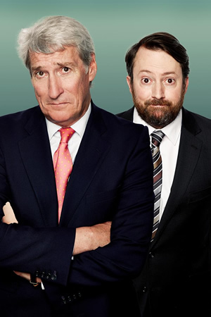 Channel 4's Alternative Election Night. Image shows from L to R: Jeremy Paxman, David Mitchell. Copyright: Zeppotron