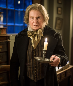 A Christmas Carol Goes Wrong. Scrooge & Himself (Derek Jacobi). Copyright: BBC