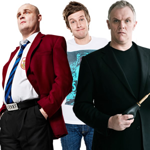 Image shows from L to R: Al Murray, Chris Ramsey, Greg Davies