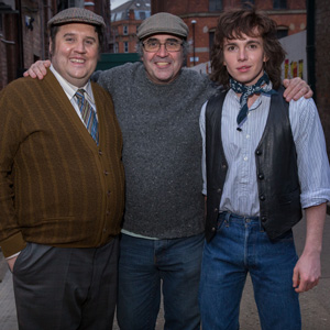 Cradle To Grave. Image shows from L to R: Fred 'Spud' Baker (Peter Kay), Danny Baker, Danny Baker (Laurie Kynaston). Copyright: ITV Studios