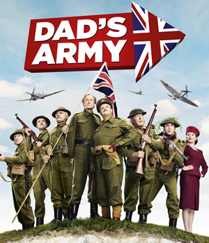 Dad's Army. Image shows from L to R: Private Frazer (Bill Paterson), Private Joe Walker (Daniel Mays), Corporal Jack Jones (Tom Courtenay), Sergeant Arthur Wilson (Bill Nighy), Captain George Mainwaring (Toby Jones), Private Godfrey (Michael Gambon), Private Frank Pike (Blake Harrison), Rose Winters (Catherine Zeta-Jones). Copyright: Universal Pictures / DJ Films