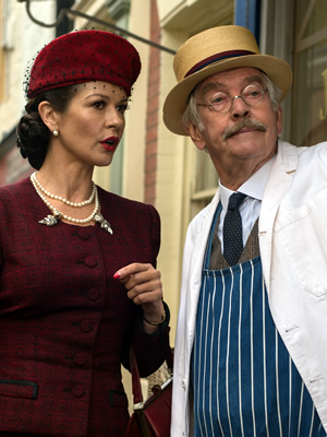 Dad's Army. Image shows from L to R: Rose Winters (Catherine Zeta-Jones), Corporal Jack Jones (Tom Courtenay). Copyright: Universal Pictures / DJ Films