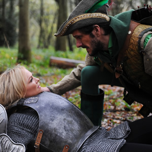 Drunk History. Image shows from L to R: Maid Marian (Emma Bunton), Robin Hood (Mathew Baynton). Copyright: Tiger Aspect Productions