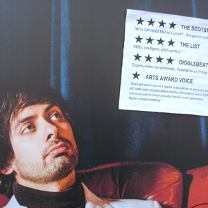 A Marcel Lucont poster, proudly displaying a 1 star review