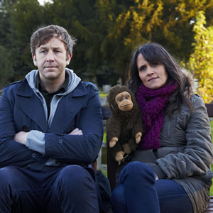 Family Tree. Image shows from L to R: Tom Chadwick (Chris O'Dowd), Bea Chadwick (Nina Conti). Copyright: Lucky Giant