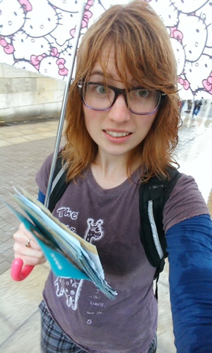 A wet Edinburgh Fringe flyerer