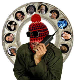 Fonejacker. The Fonejacker (Kayvan Novak). Copyright: Hat Trick Productions