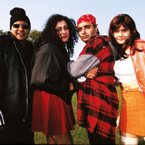 Goodness Gracious Me. Image shows from L to R: Kulvinder Ghir, Meera Syal, Sanjeev Bhaskar, Nina Wadia. Copyright: BBC