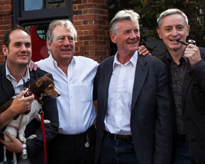 Graham Chapman's Blue Plaque Unveiling. Image shows from L to R: Bill Jones, Terry Jones, Michael Palin, Jeff Simpson